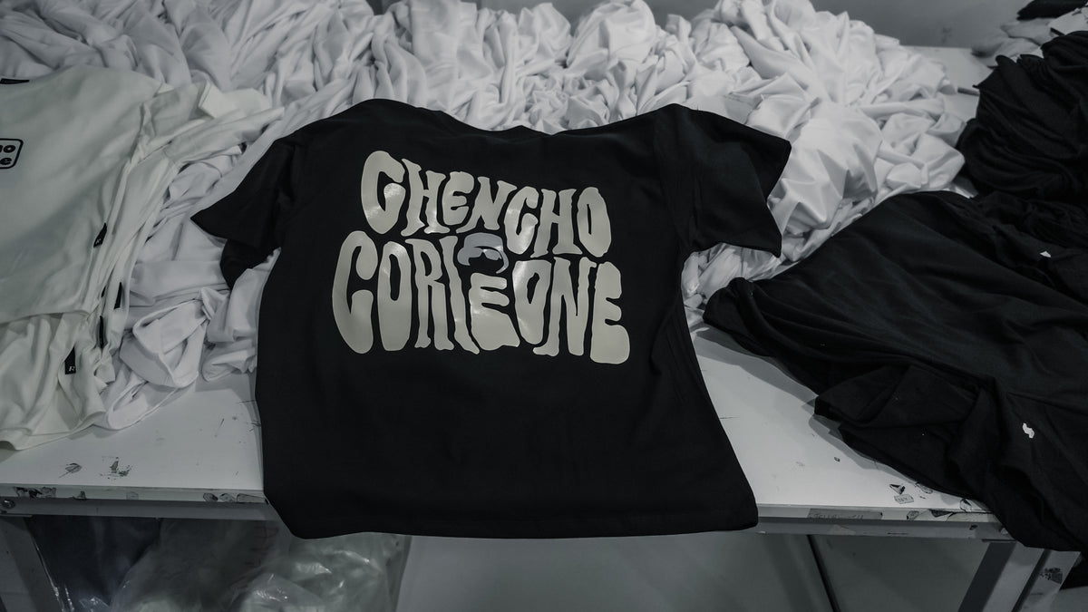 Black oversized Chencho Corleone T-shirt with large back print