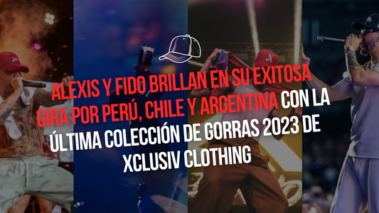 Alexis y Fido luciendo las gorras de nuestra última colección en su gira por Perú, Chile y Argentina