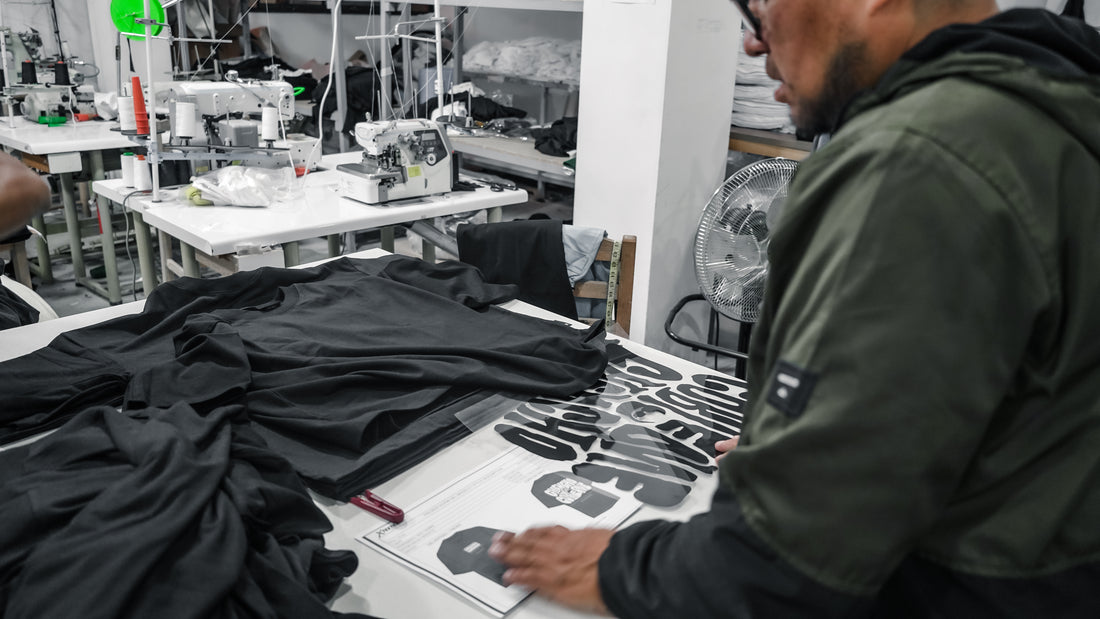 Xtextile team inspecting the Chencho Corleone garments