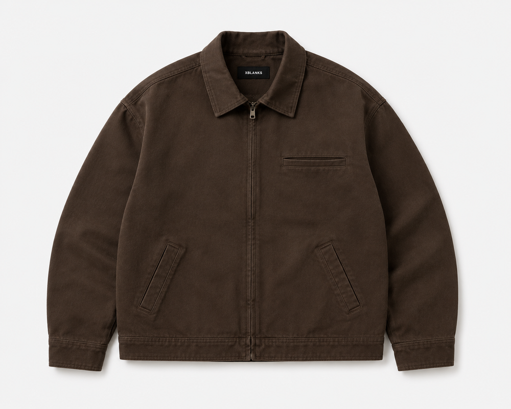 Custom blank work jacket developed for a clothing brand